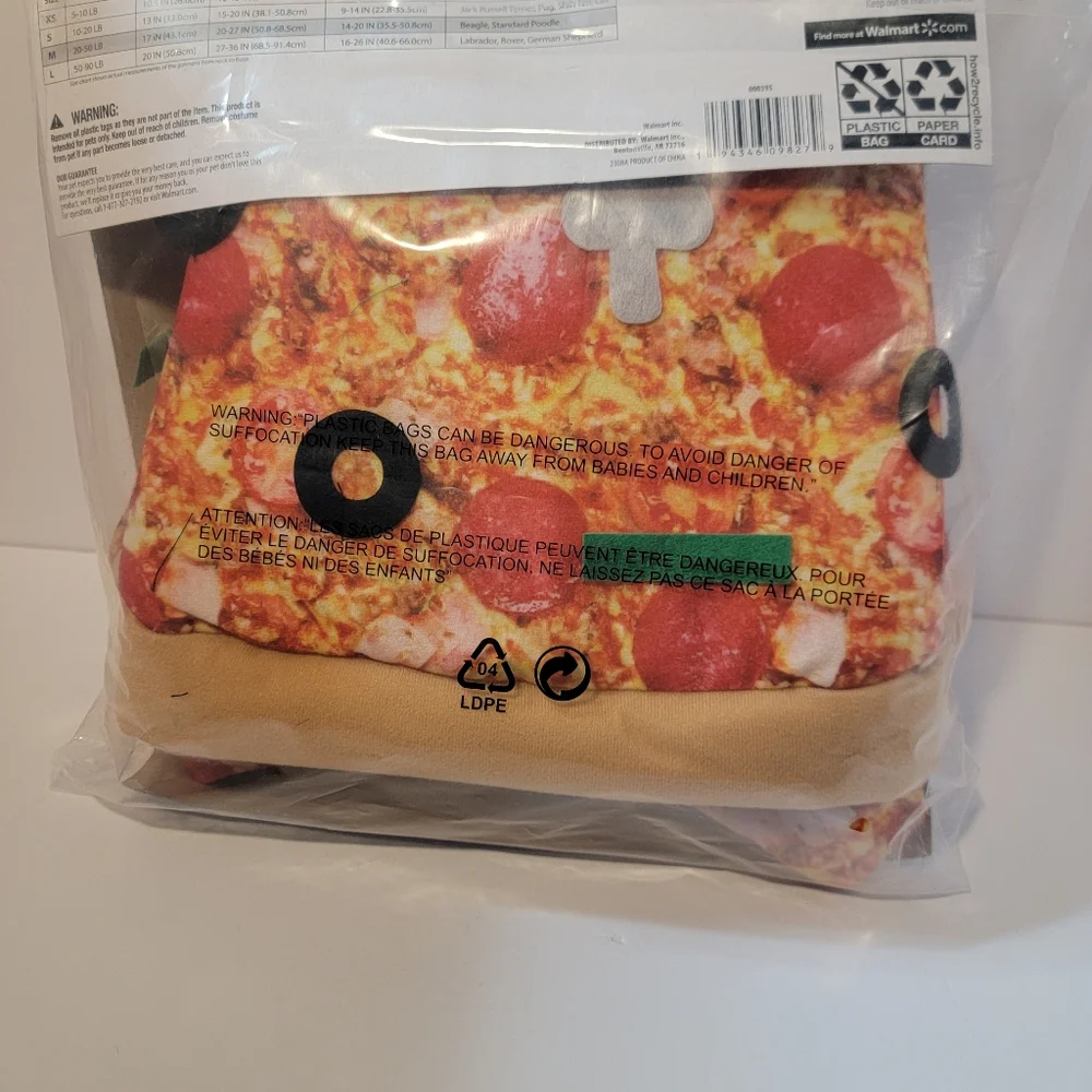 Pizza Slice‎ Costume Pet Size Medium Dog (20-50 lbs) Halloween Vibrant Life
